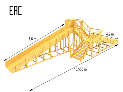 Зимняя горка TORUDA Север wood-7/1 (скат 4.9 м и 7.6)