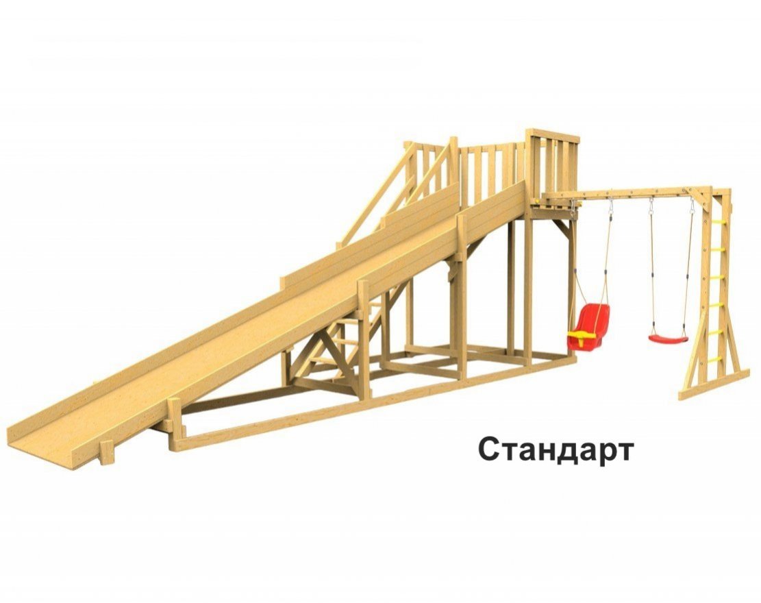 Деревянная зимняя горка Сорбет Мята №3 с рукоходом